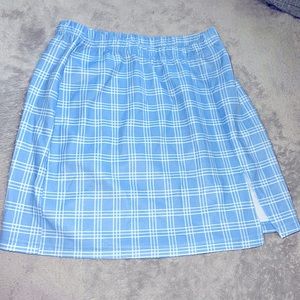 SHEIN checkered light blue skirt, NEVER worn! not see through and good quality!